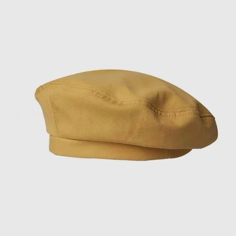 Mustard-colored beret.