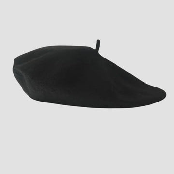 Black wool beret.