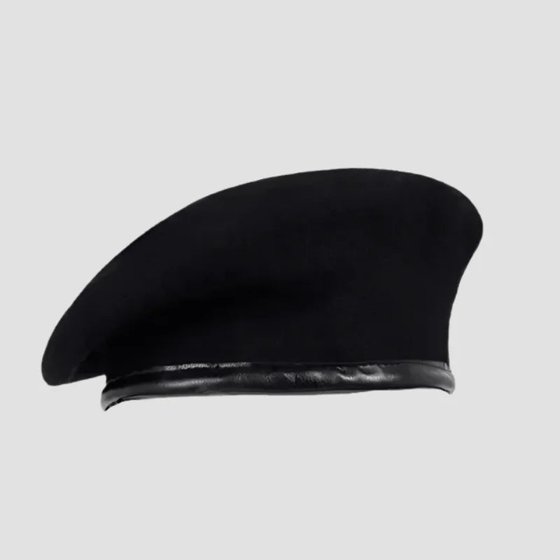 Black beret.