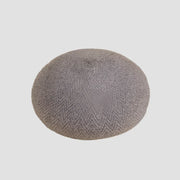 Gray herringbone beret.