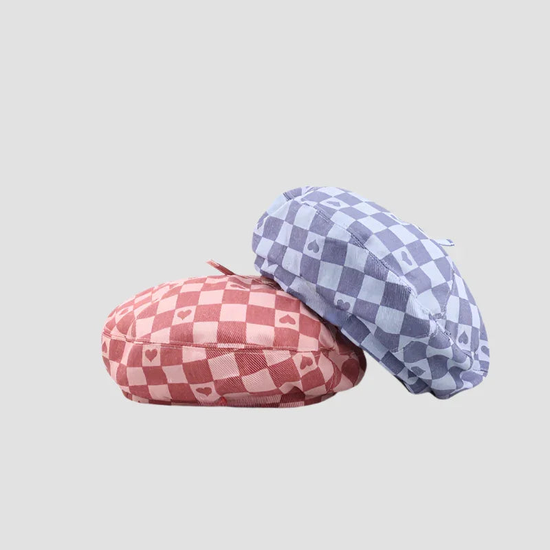 Two checkered berets.