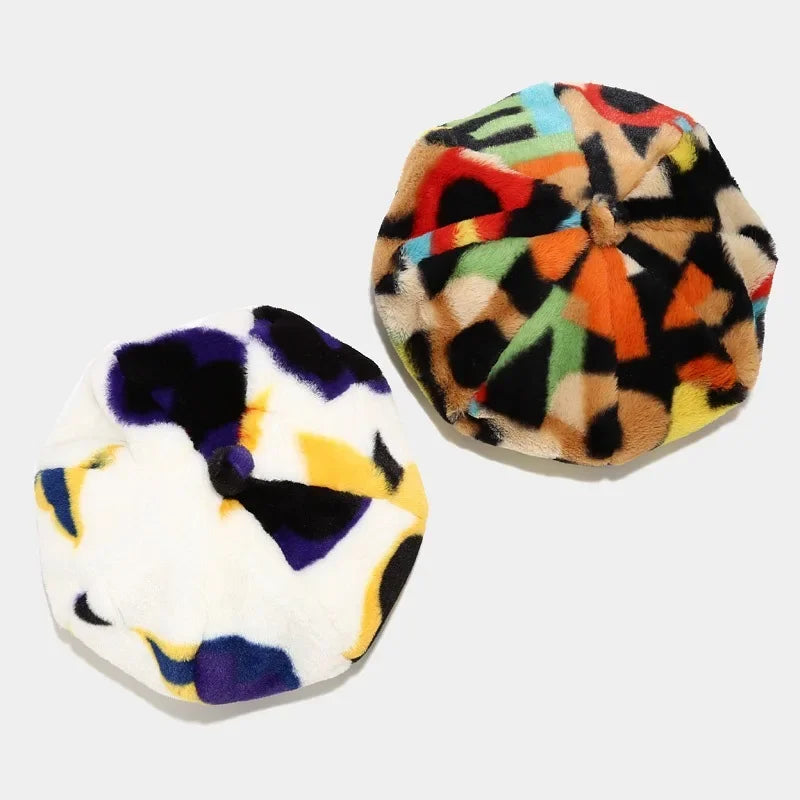 Two colorful berets.
