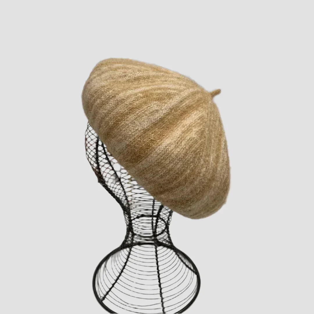 Tan wool beret.