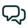 Chat bubble icon responsive customer support