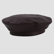 Dark brown beret.