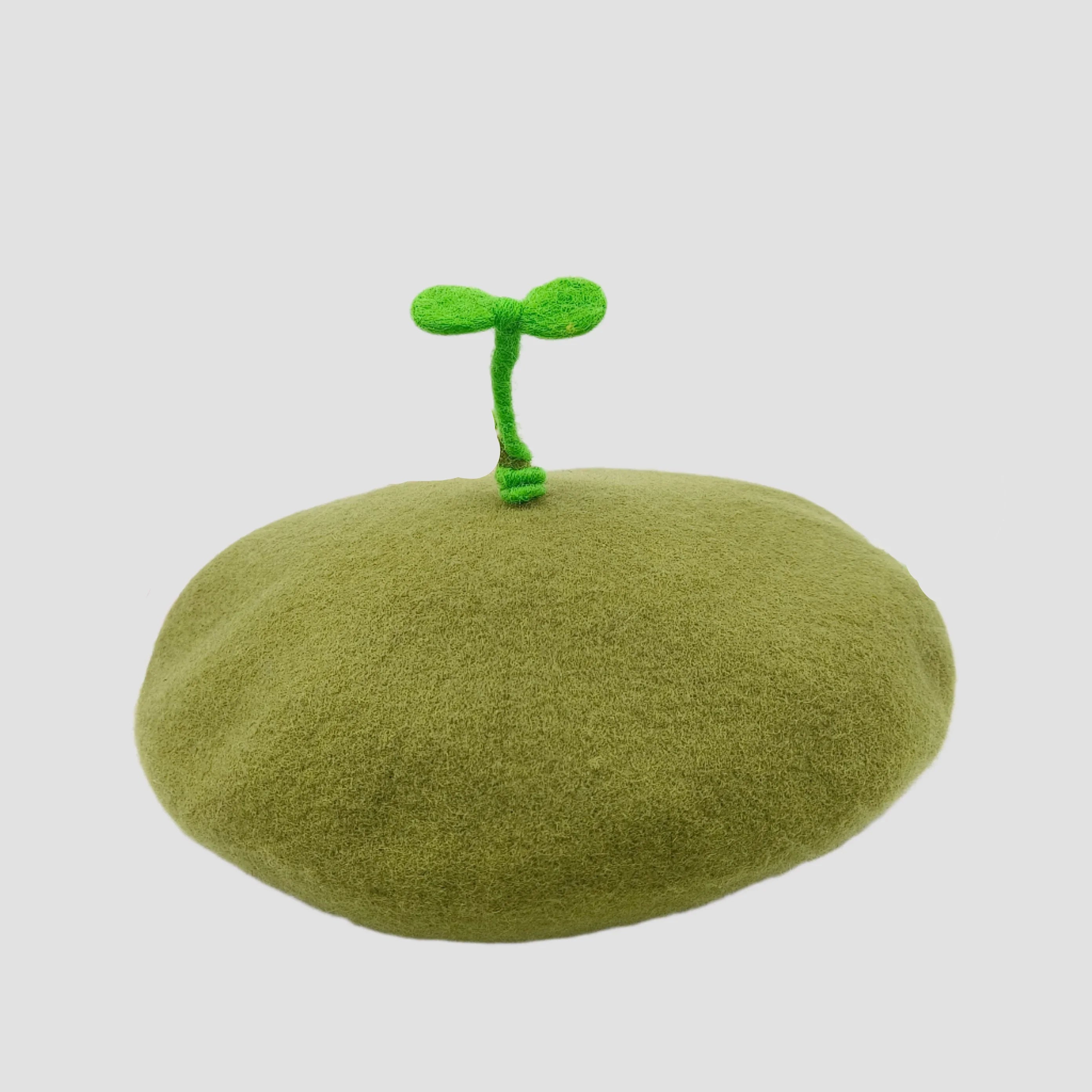 Green beret with sprout.