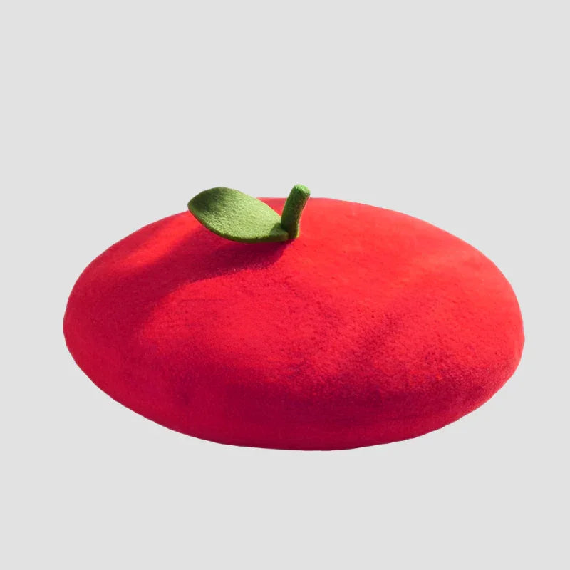 Red apple beret.