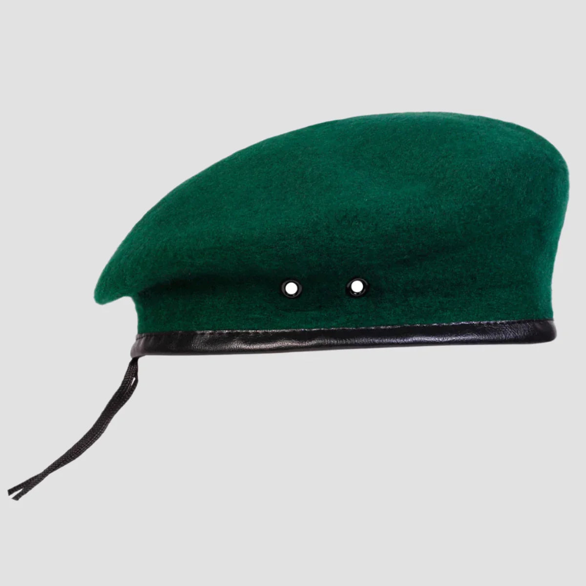 Green military beret.
