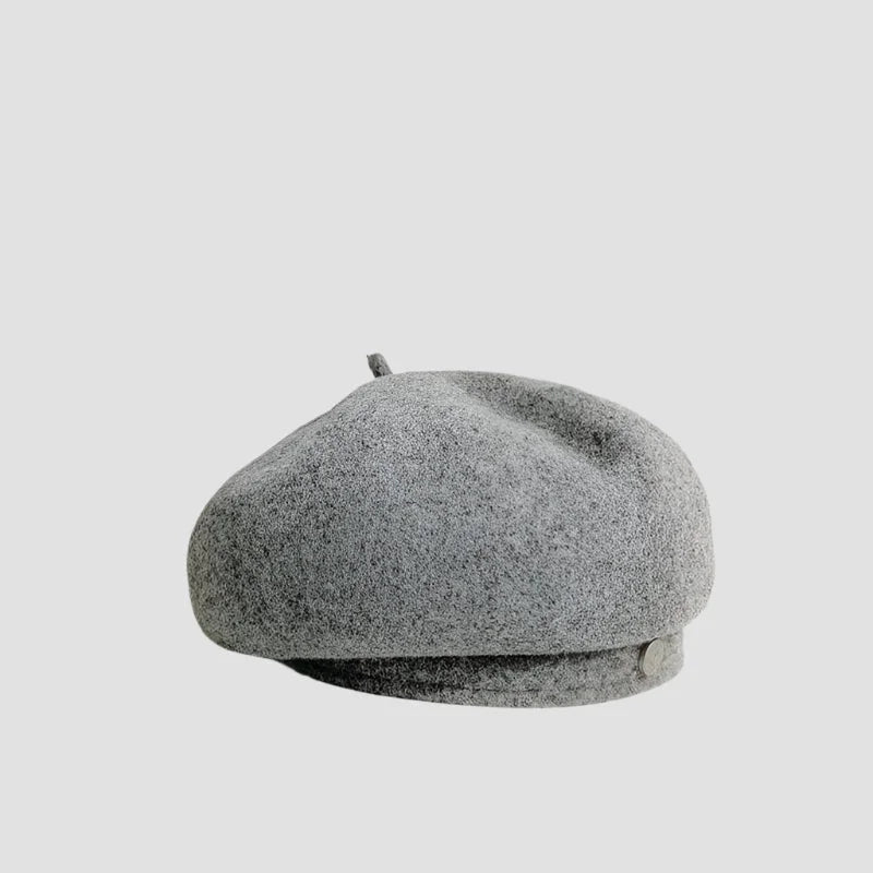 Gray wool beret.