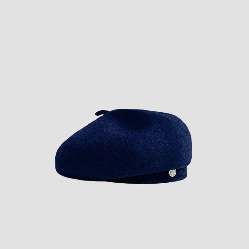 Navy blue beret.