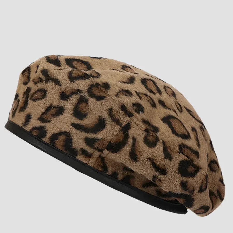 Leopard print beret.