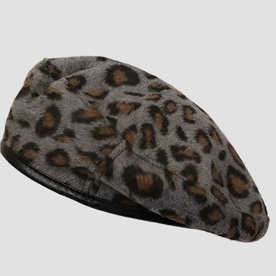 Leopard print beret.