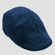 Blue textured flat cap.