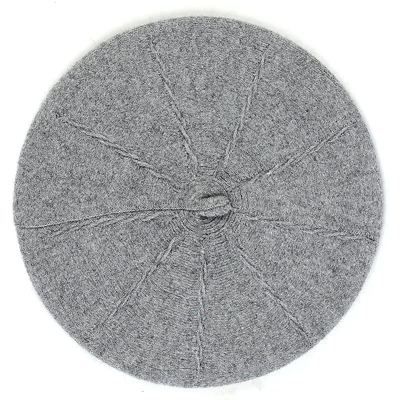 Gray felt beret.