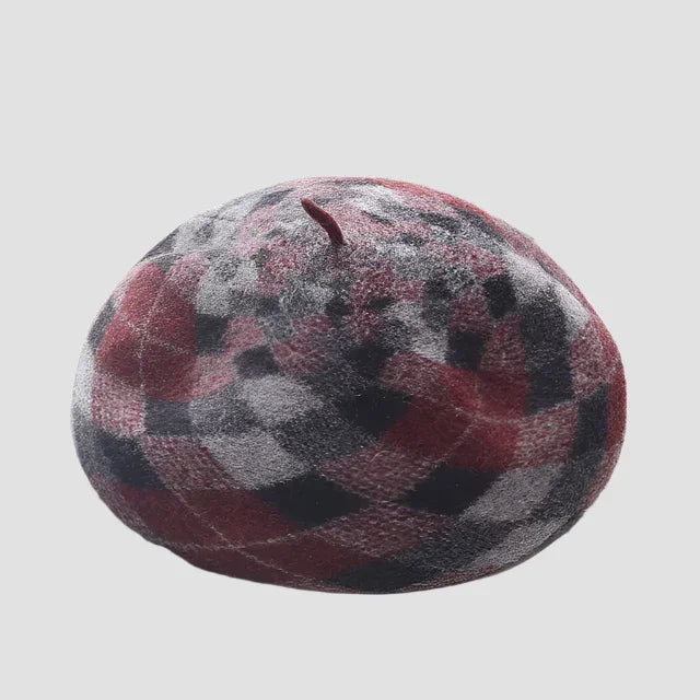Tartan patterned beret.