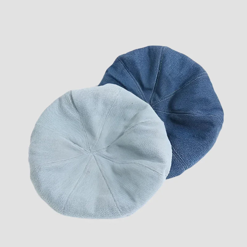 Two denim berets.