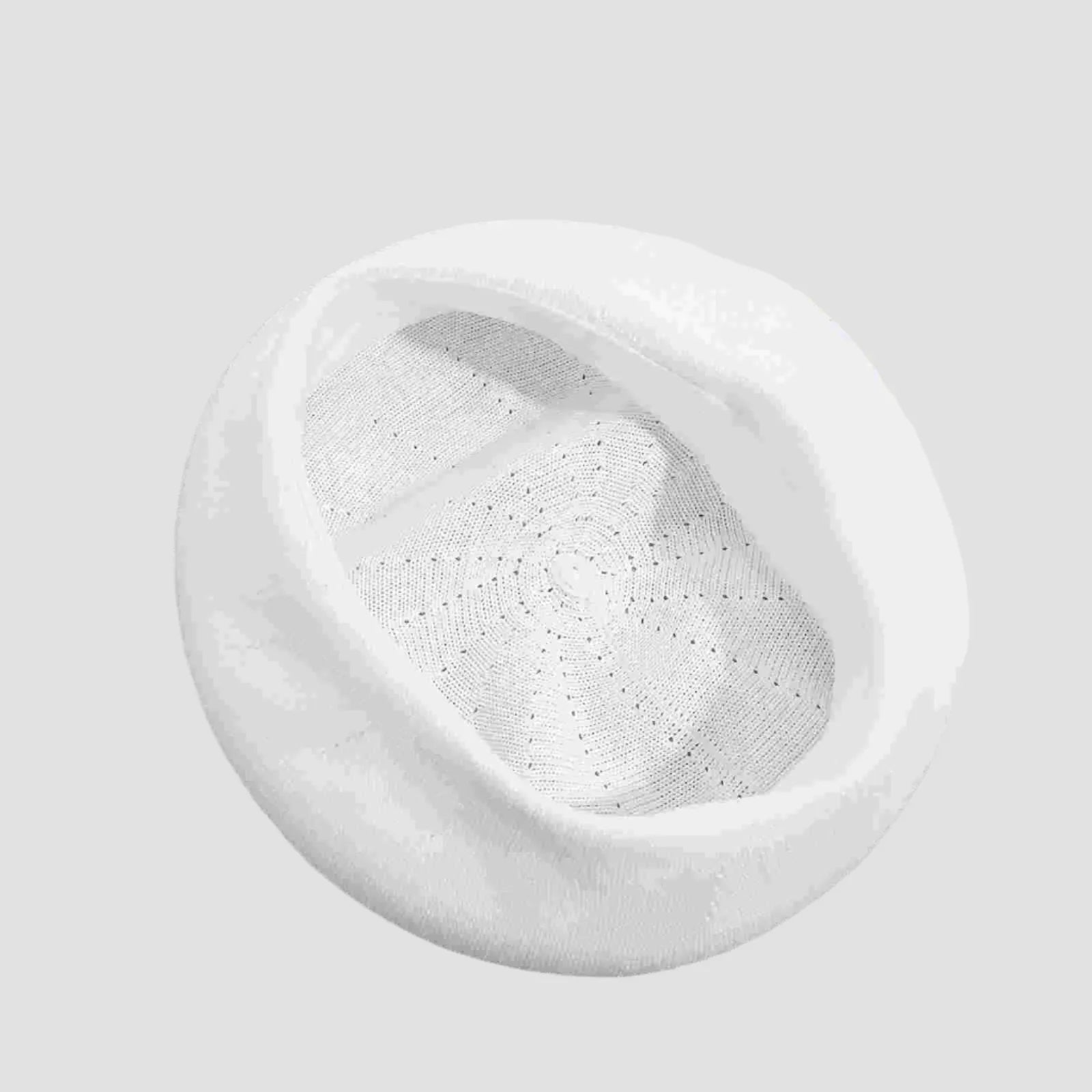 White fuzzy beret.