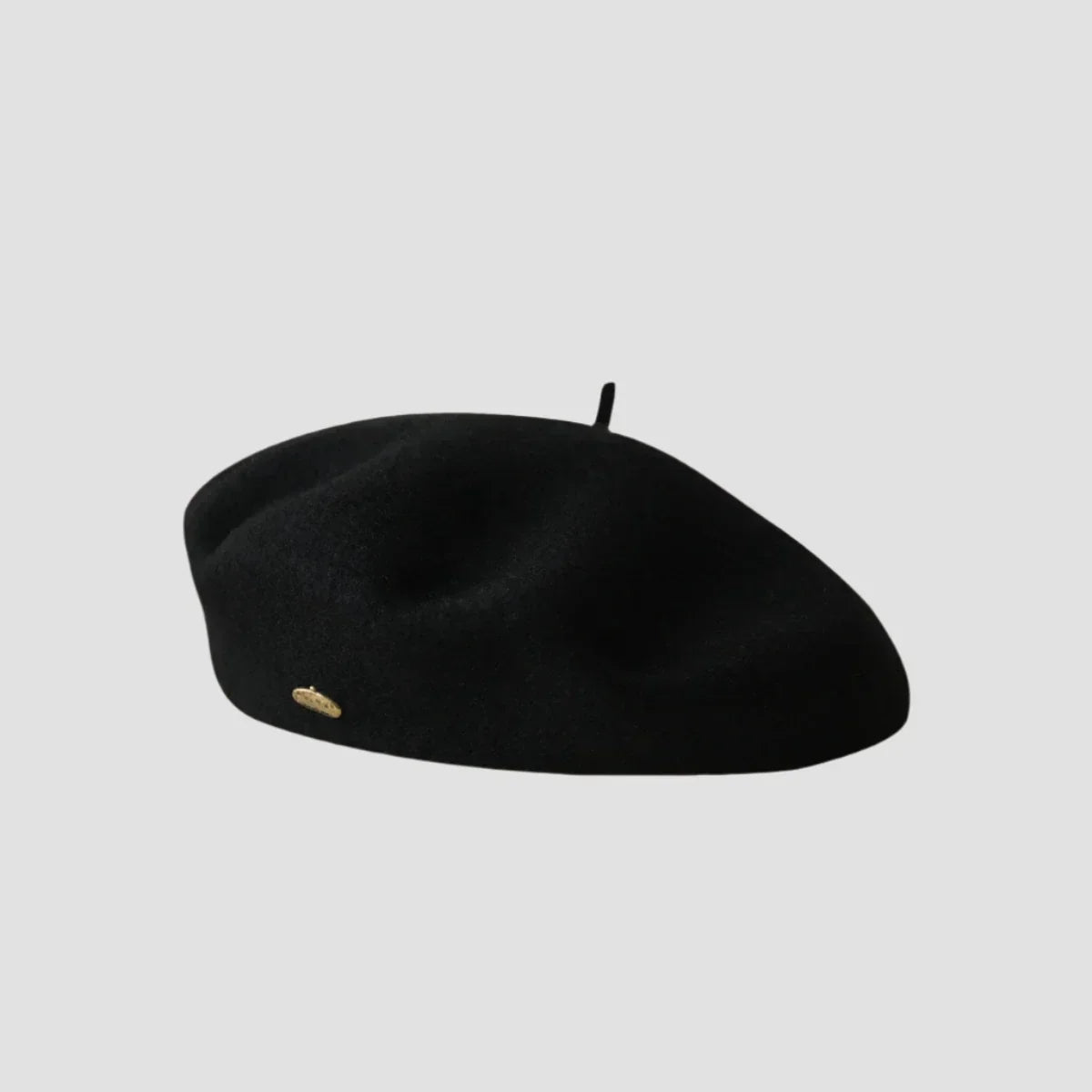 Black wool beret.