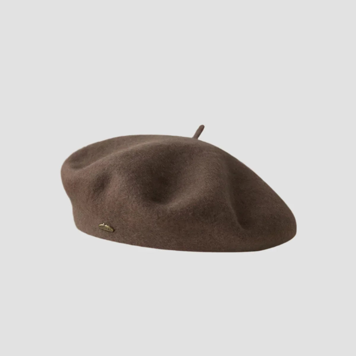 Brown wool beret.