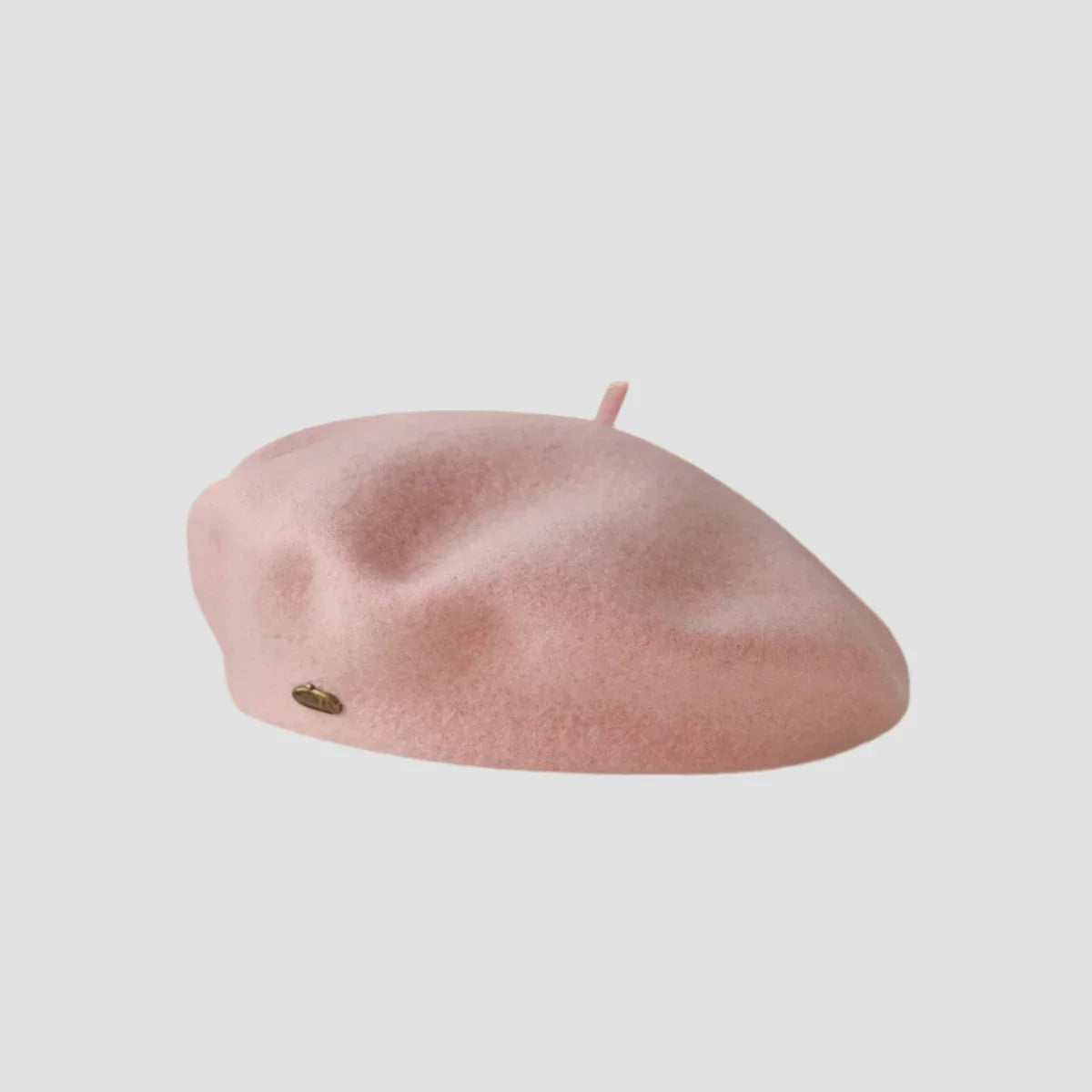 Pink wool beret.
