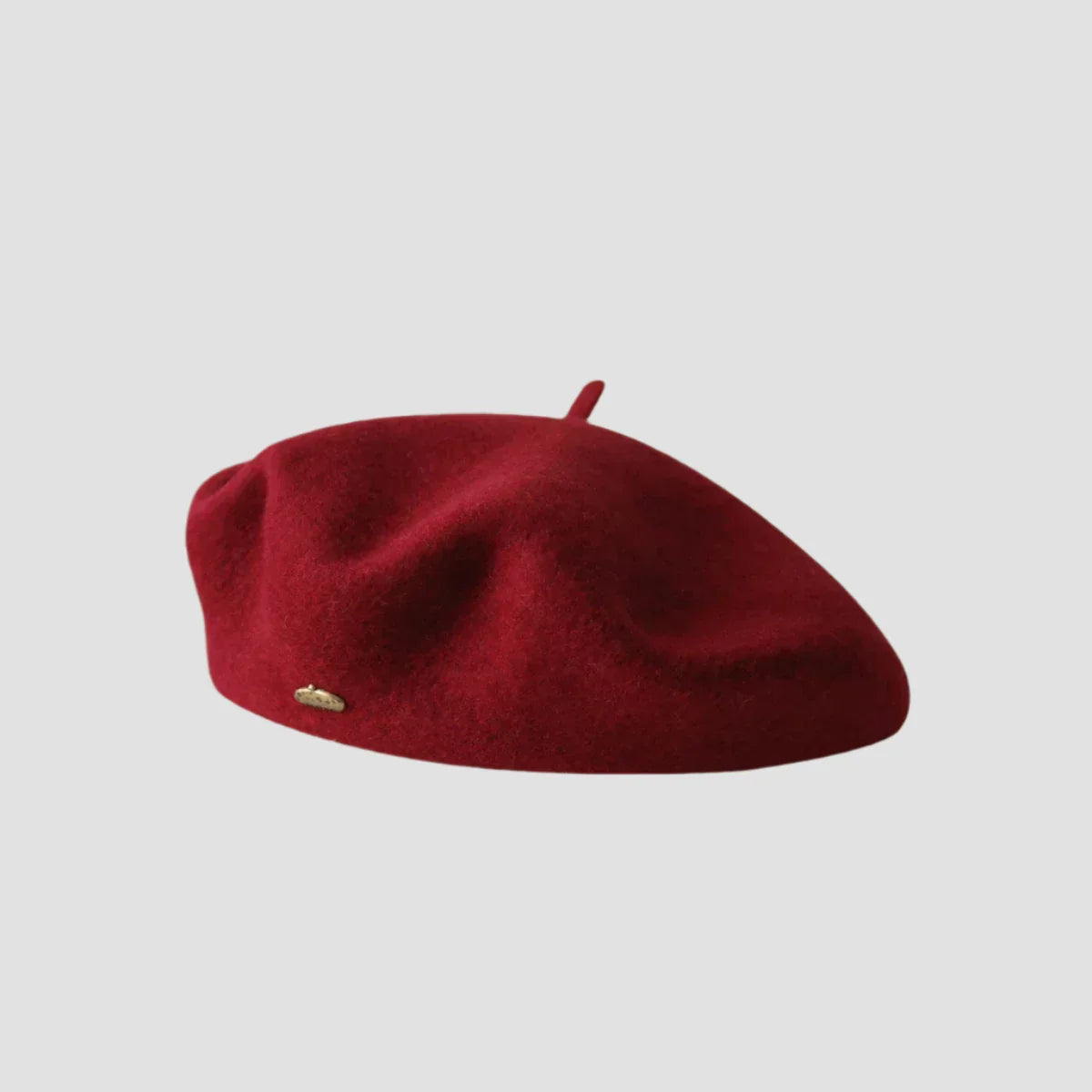 Red wool beret.