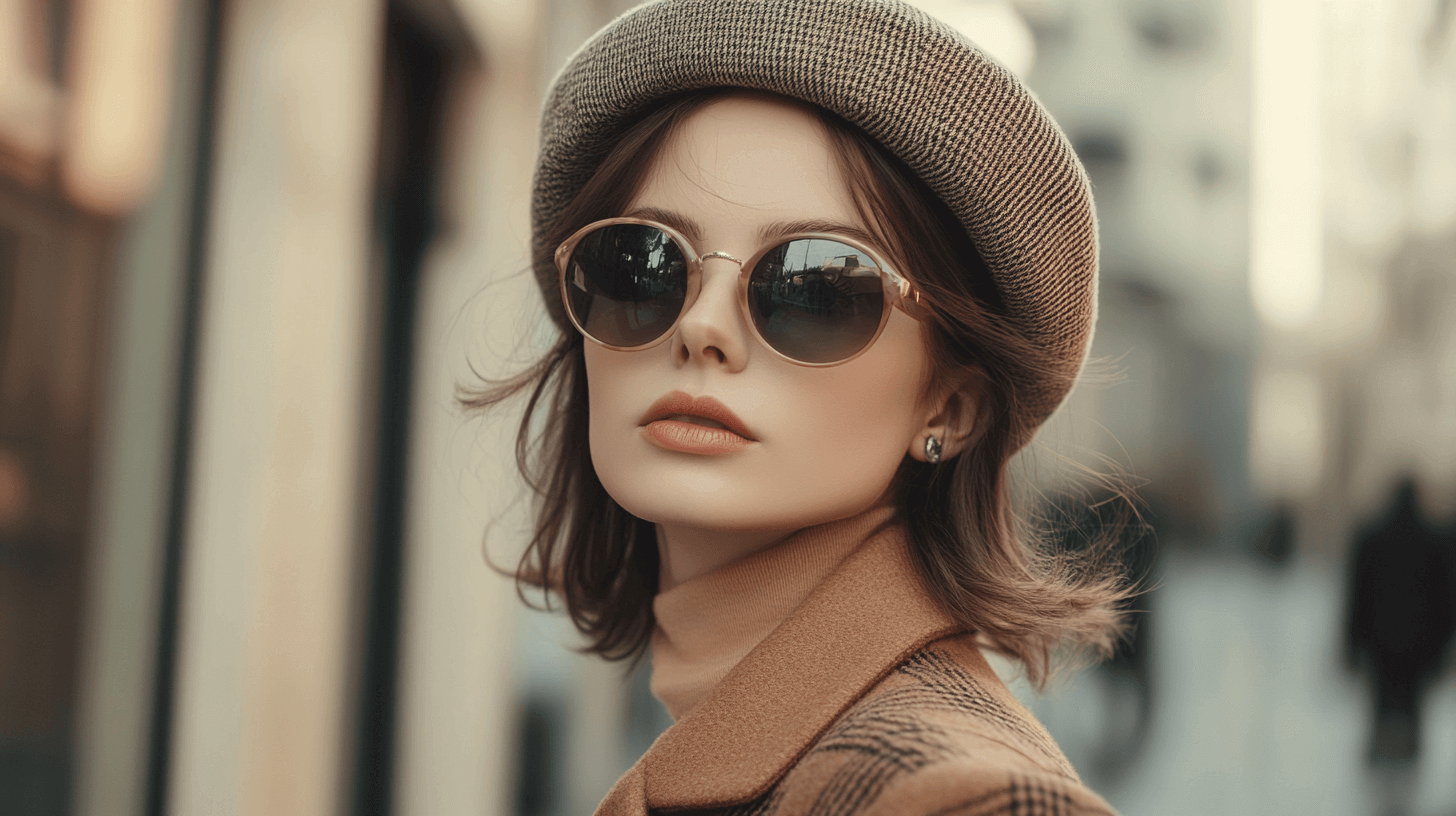 Fashionable individual wearing a classic beret in an elegant urban setting, showcasing timeless style and sophistication.