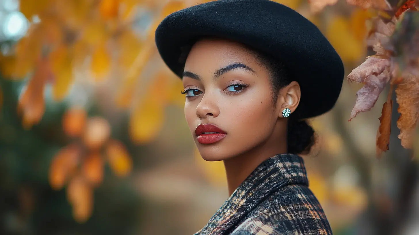 Formal wool beret elegantly displayed with sophisticated accessories, emphasizing timeless style and quality craftsmanship.