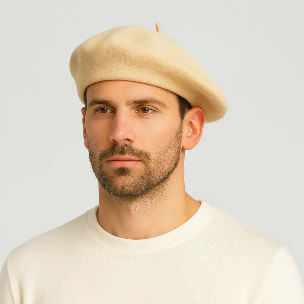 Beige Wool Beret