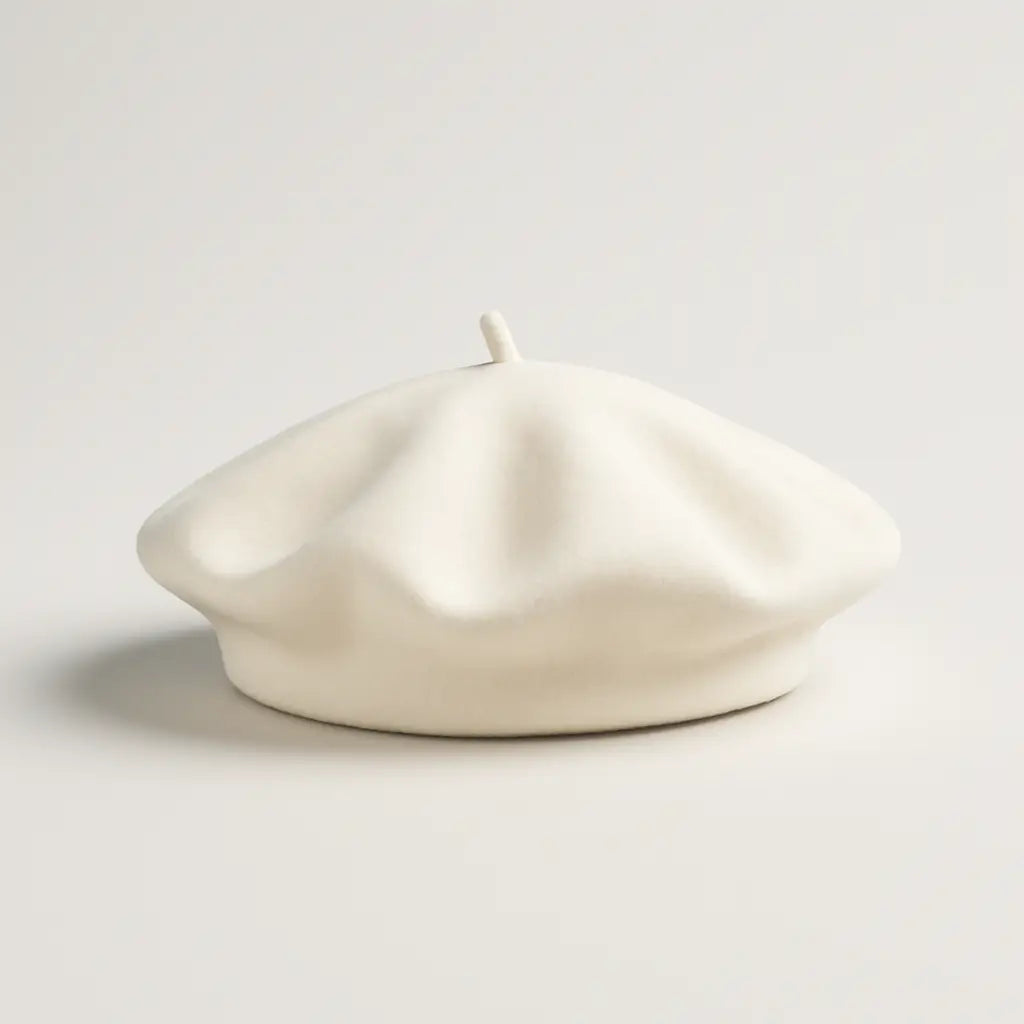 White beret on a light gray background
