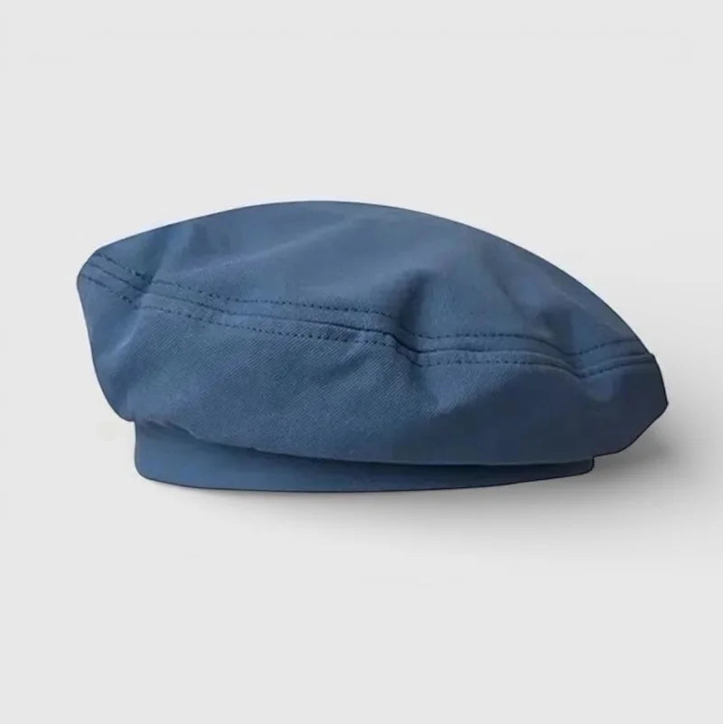 Authentic Basque Beret in sleek navy blue with subtle stitching details