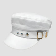 White star-studded cadet cap.