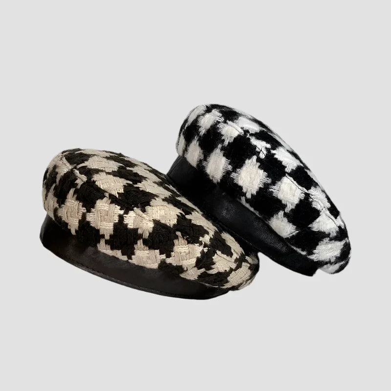 Two checkered berets.