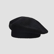 Black knitted beret.