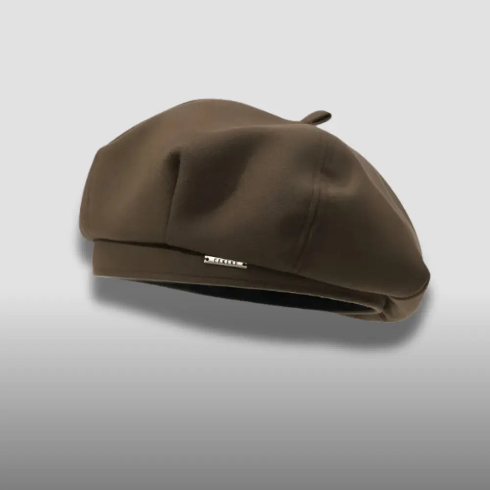 Brown cotton French beret hat – lightweight unisex accessory for casual and stylish outfits
