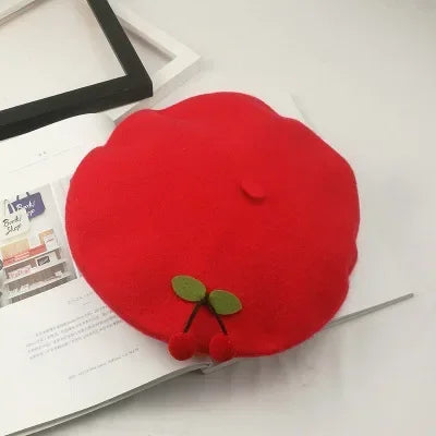 Red cherry beret.