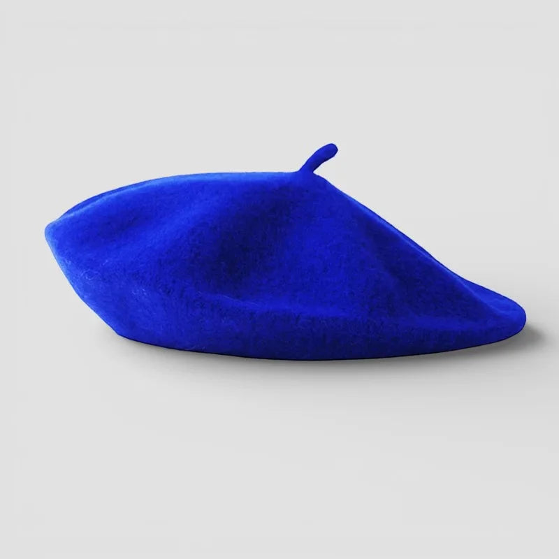 Classic French Beret in vibrant royal blue soft felt