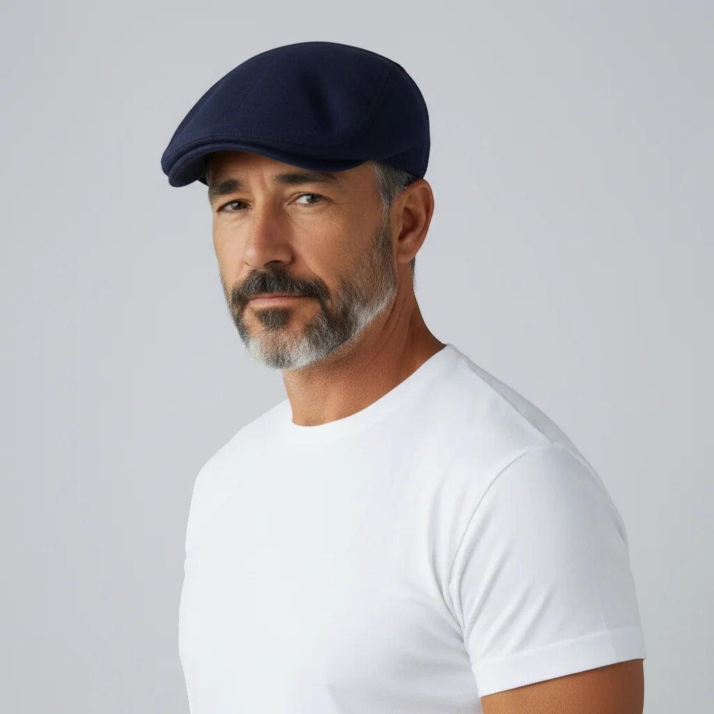 Navy blue flat cap from Cotton Beret Cap collection