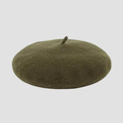 Olive green beret.