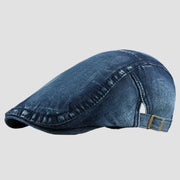 Denim flat cap.