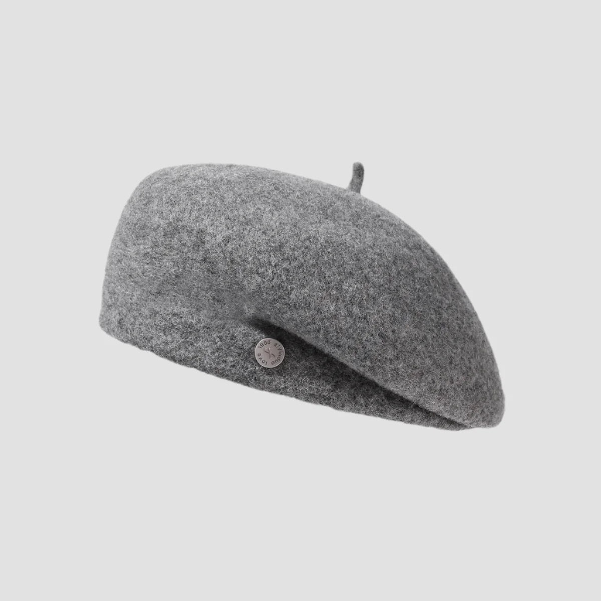 Gray wool beret.
