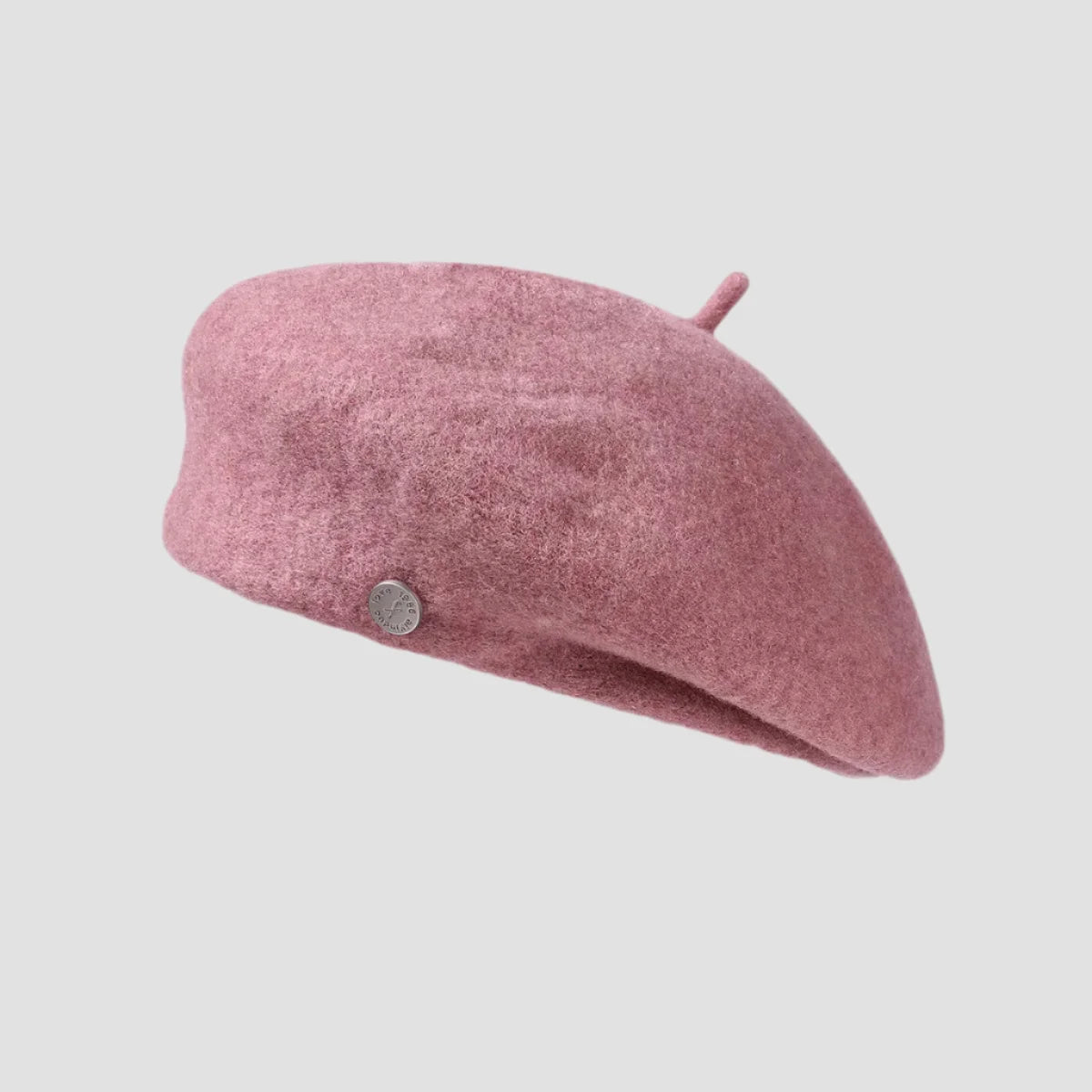 Pink wool beret.