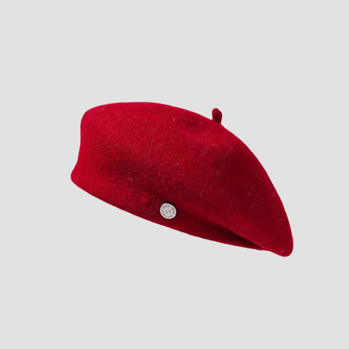 Red wool beret.
