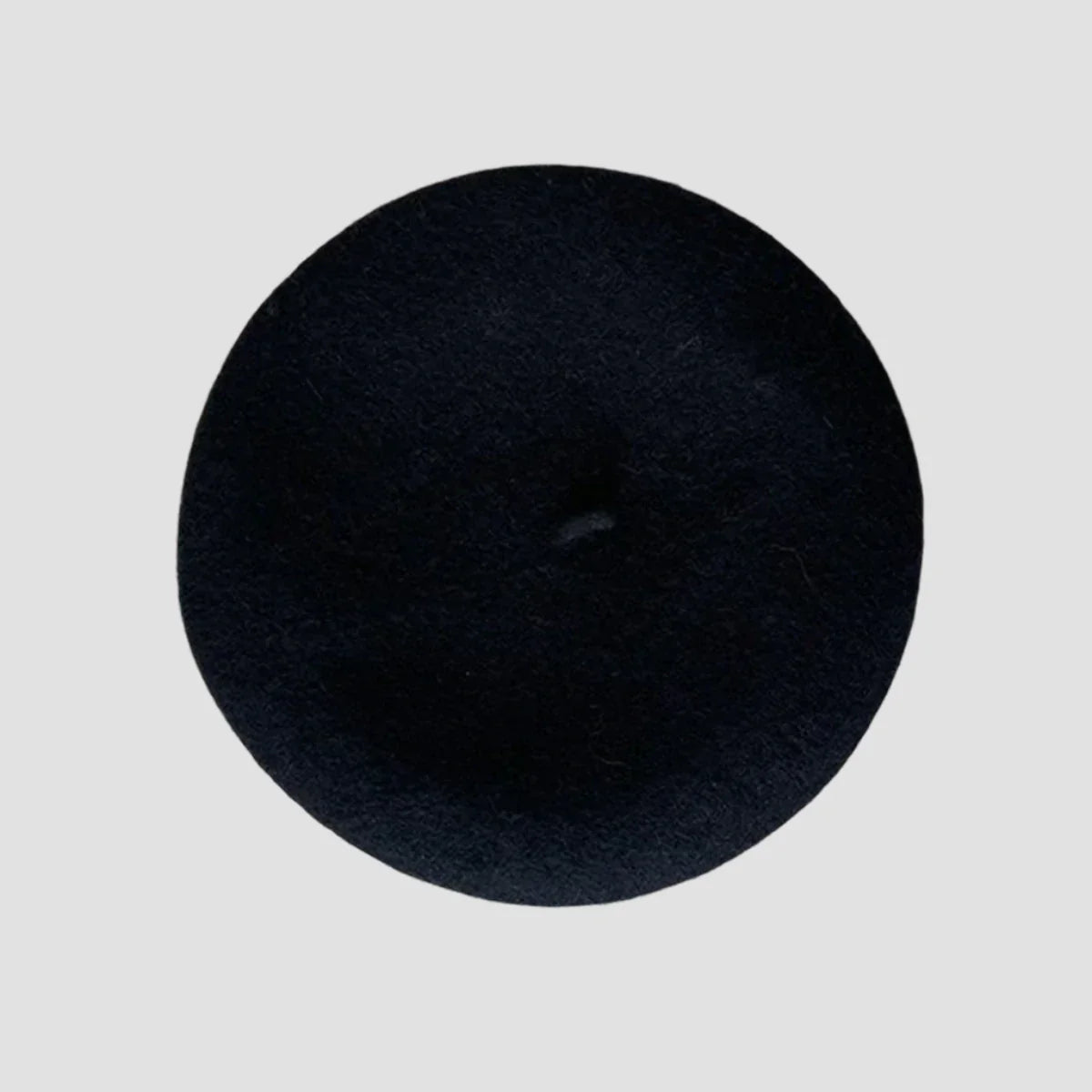 Black wool beret.