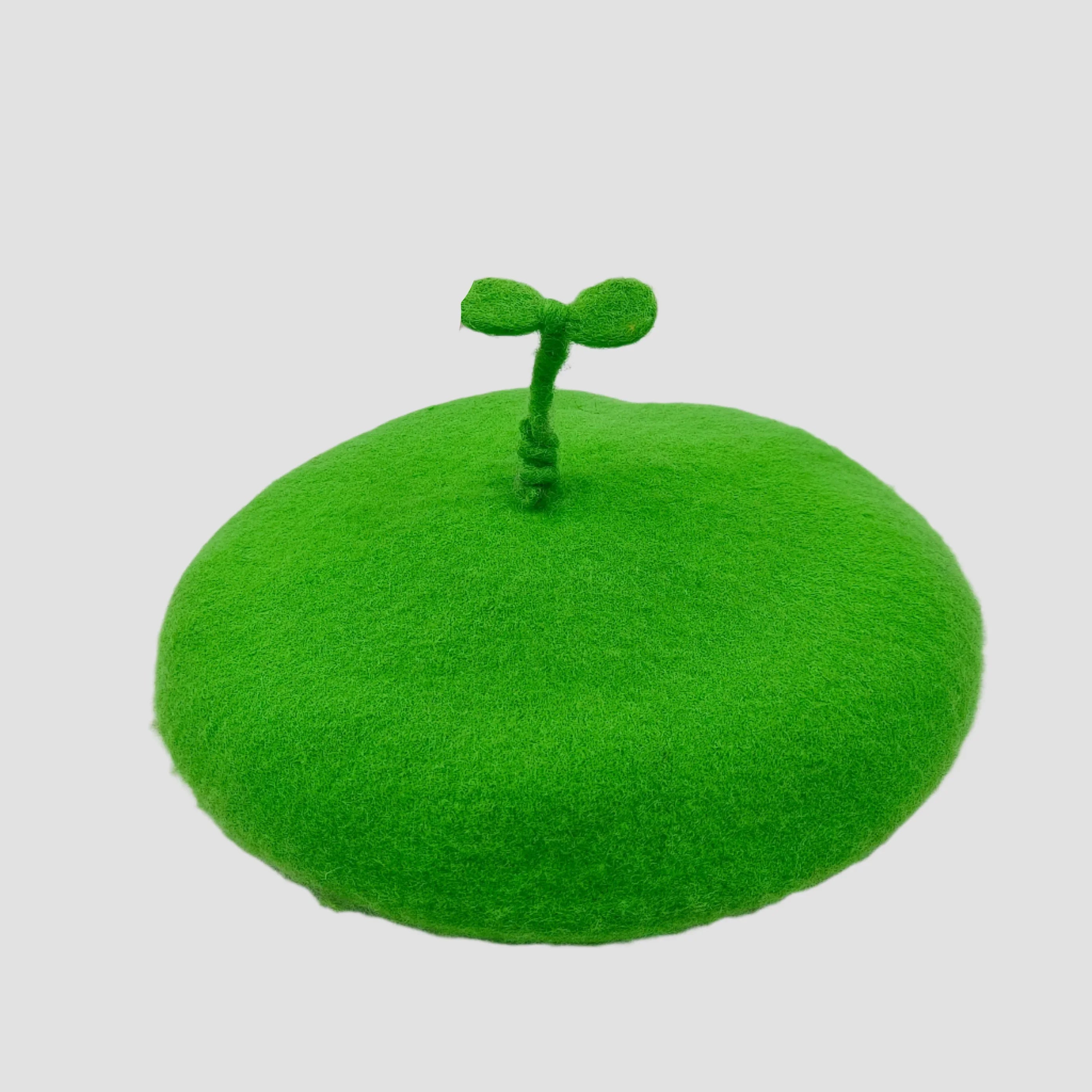 Green beret with sprout.