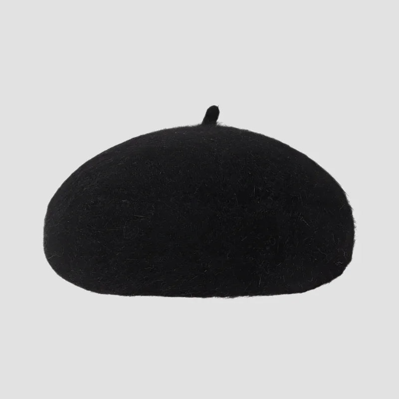 Black wool beret.