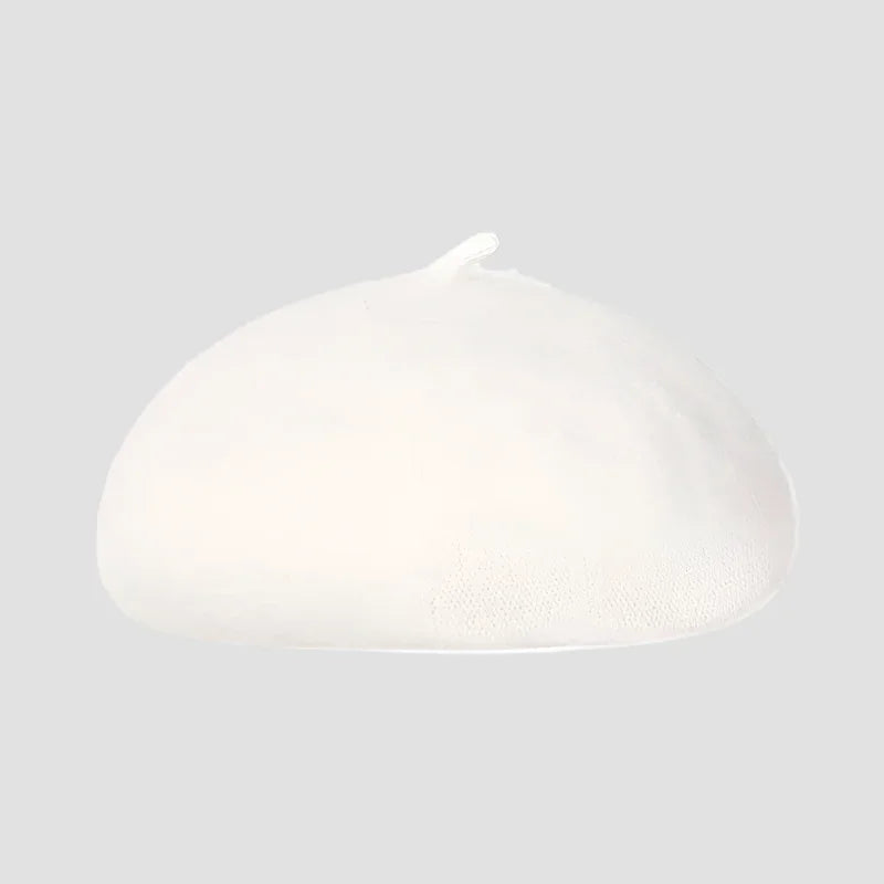 White beret hat.