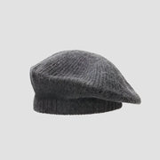 Gray knitted beret.