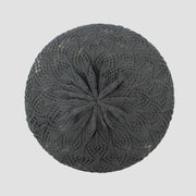 Gray knitted beret.