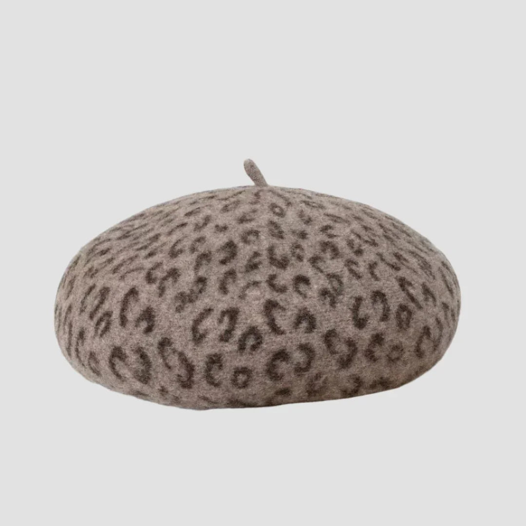 Leopard print beret.