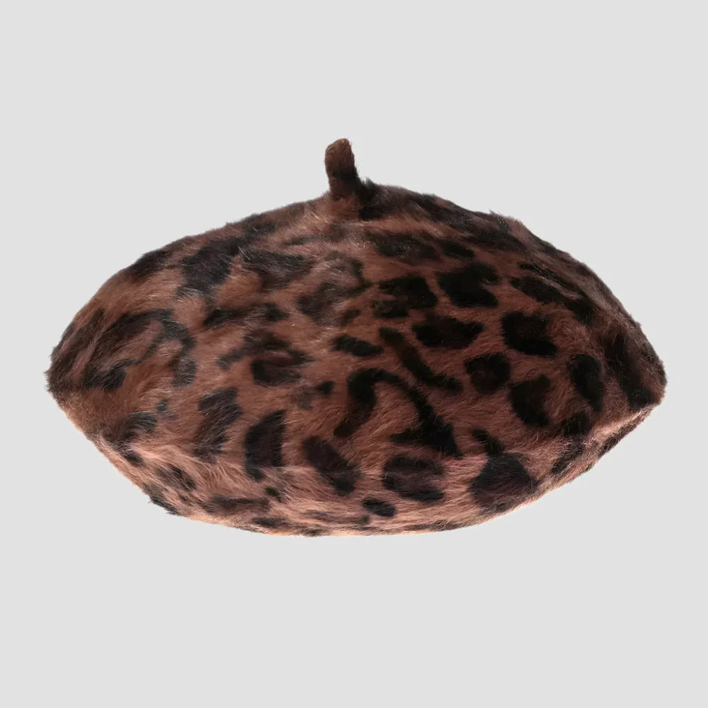 Leopard print beret.